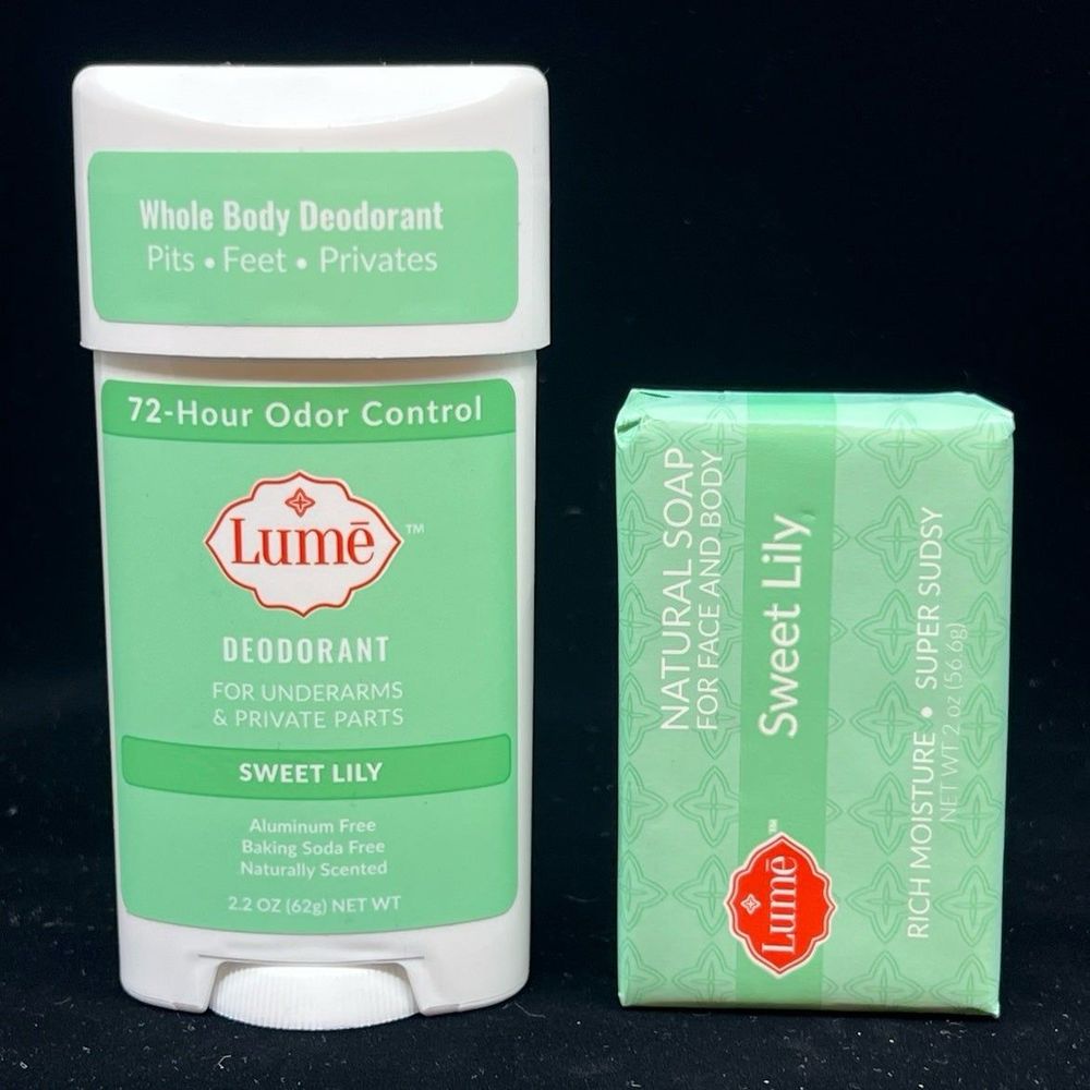 Natural whole body Deodorant SWEET LILY Bar Soap & Cream Stick Deodorant